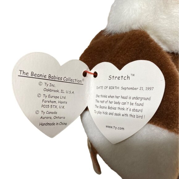 Ty Beanie Baby Stretch Ostrich Plush Toy Vintage Collectible 1997 Retired Brown/ - Picture 7 of 10